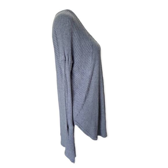 Free People‎ Women's Oversized Waffle Knit Long Sleeve Thermal Top Small Grey - Picture 6 of 10